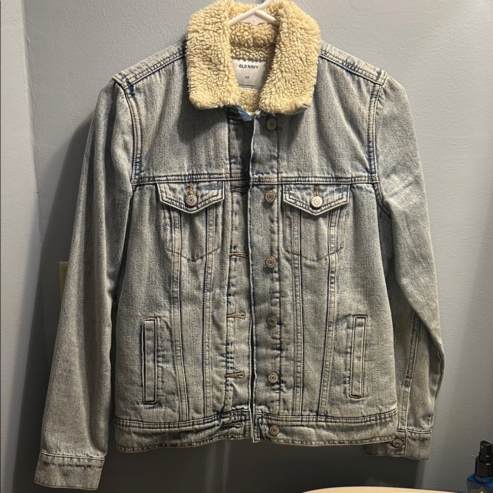 Old Navy Denim Jacket with Sherpa Collar